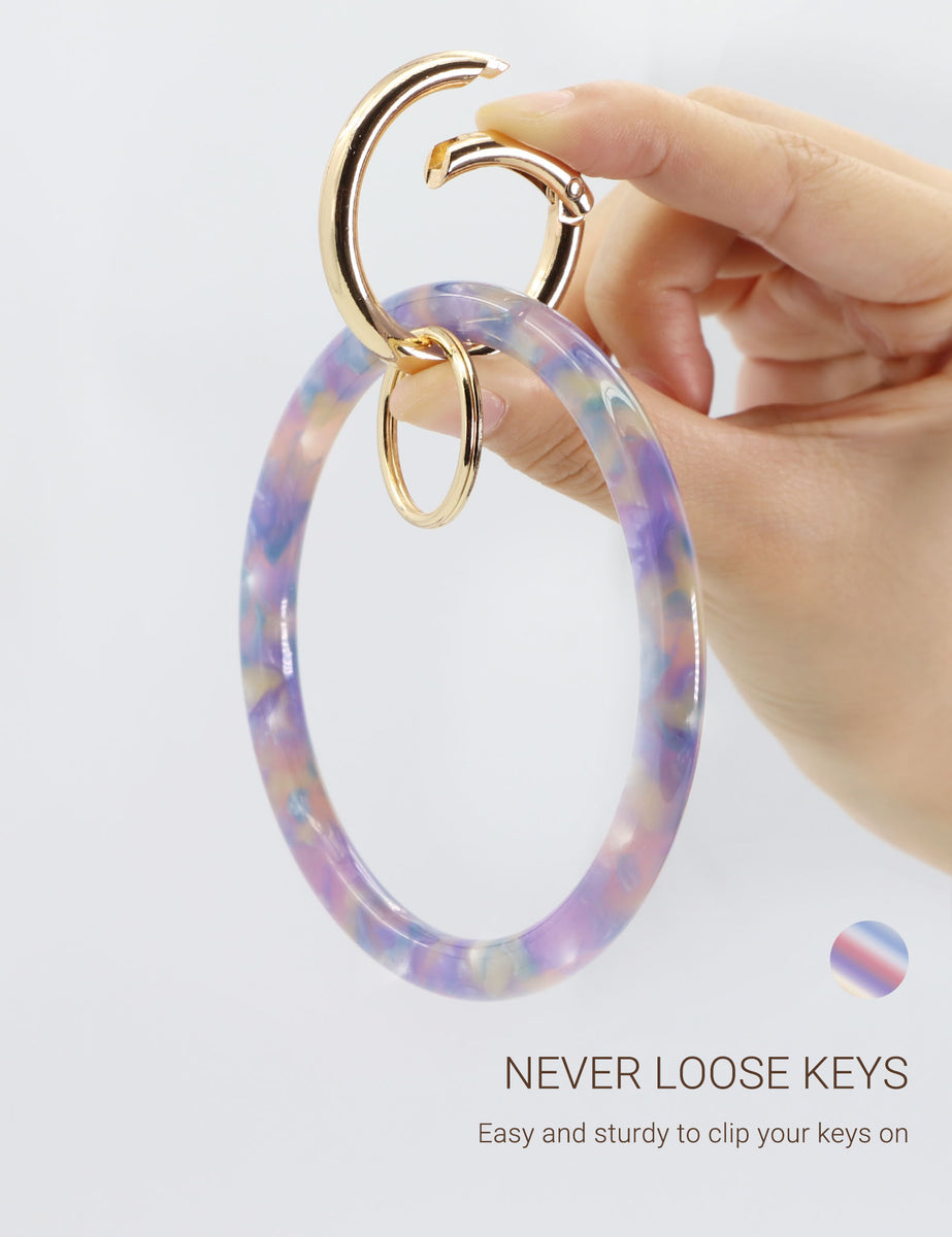 Mymazn 2.9 Acetate Round Key Ring Bracelet (Pink)