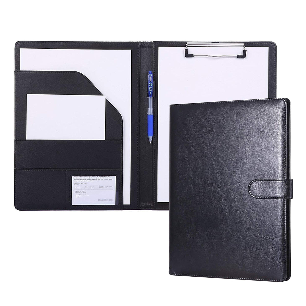 Hm Vicyy A4 Writing Case PU Leather Conference Folder Portfolio Zip  Clipboard Notepad Business Document Folder with Zip and Handle Conference  Folder with Calculator / Ring Binder Folder : : Stationery 