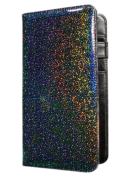 5x9" Glitter Black Server Book with Zipper&Magnetic