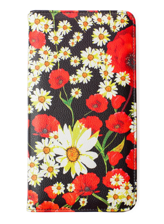 5x9" Red Flower Server Book with Zipper&Magnetic