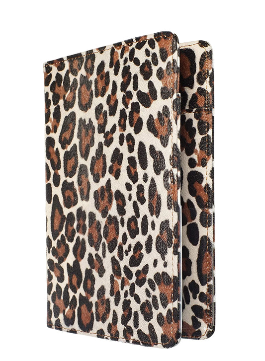 4.7x7.5" Classic Light Leopard Server Book Wallet