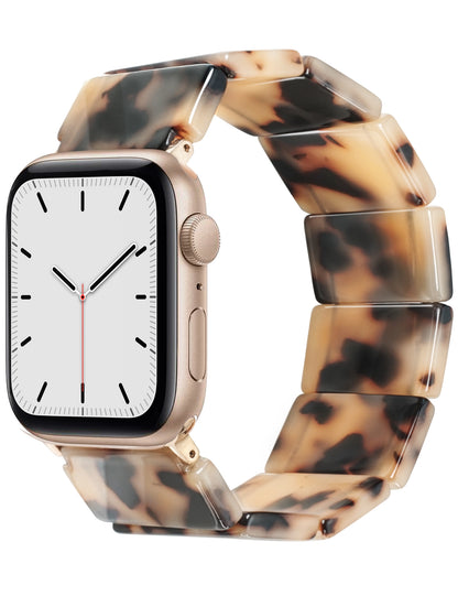 Blonde Tortoise Resin Apple Watch Band (Elastic)