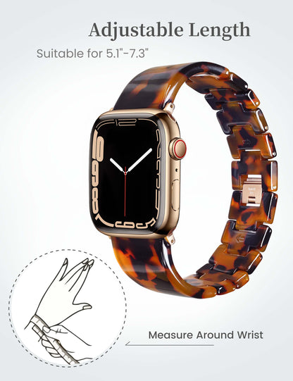 Brown Tortoise Resin Apple Watch Band (Buckle)