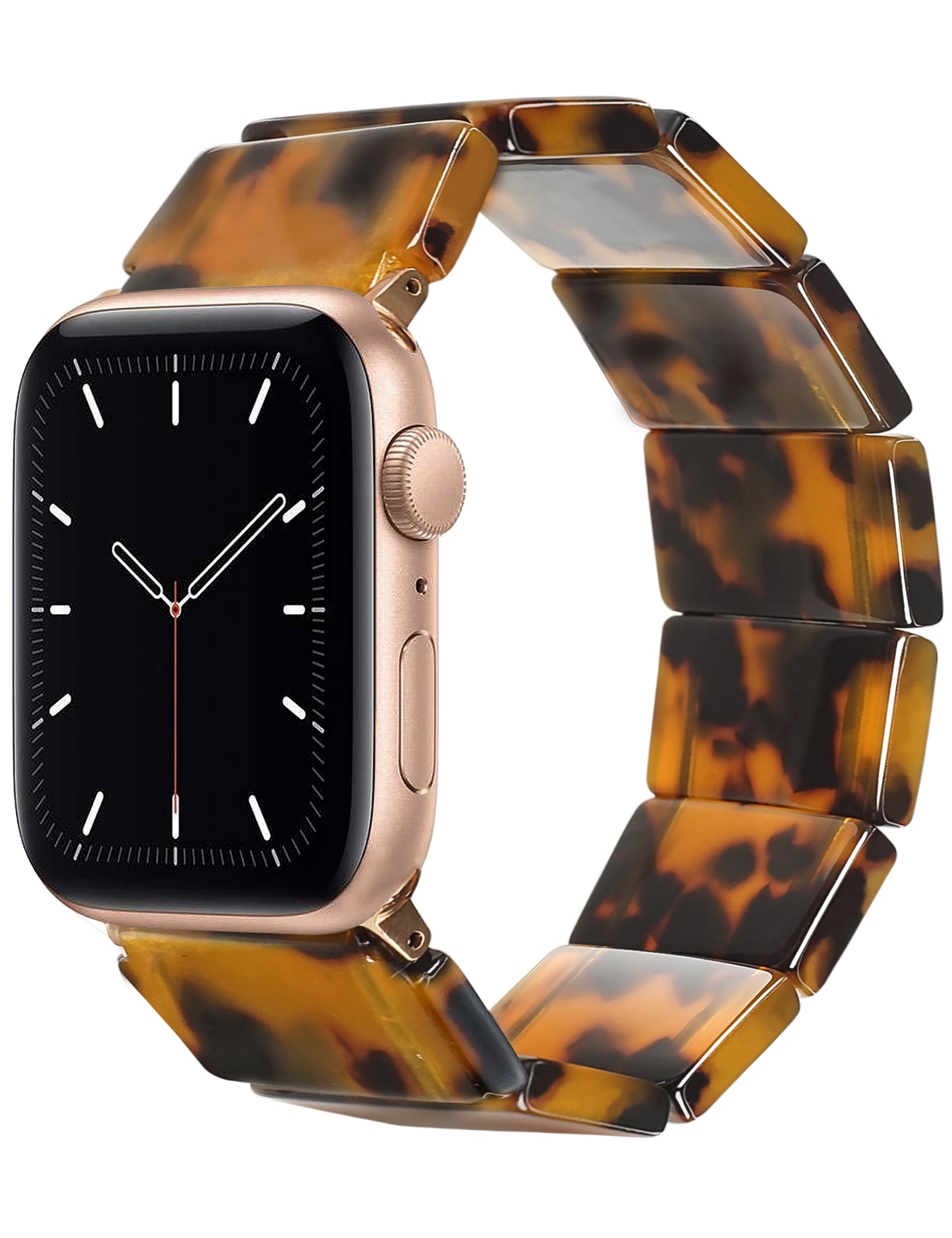 Brown Tortoise Resin Apple Watch Band (Elastic)