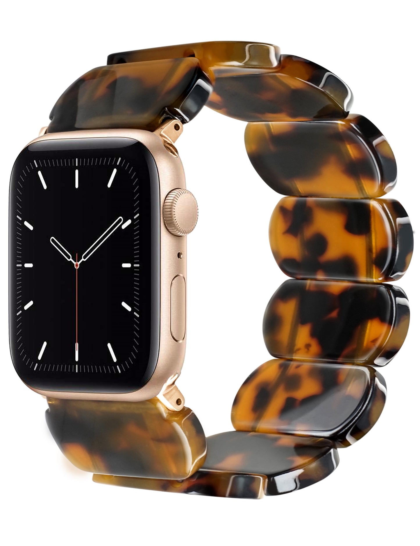 Brown Tortoise Resin Cute Apple Watch Band (Elastic)