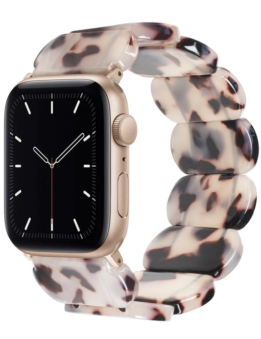 Ivory Tortoise Resin Cute Apple Watch Band (Elastic)