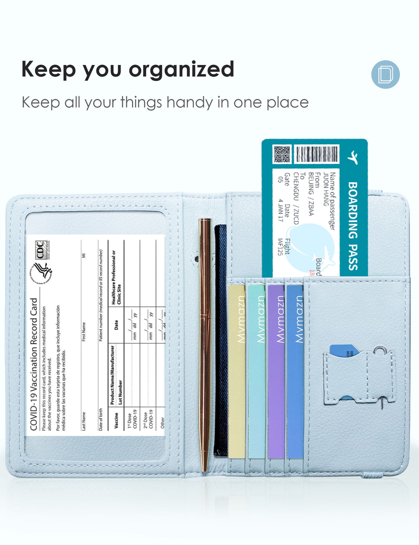 Blue Passport Case Holder Wallet