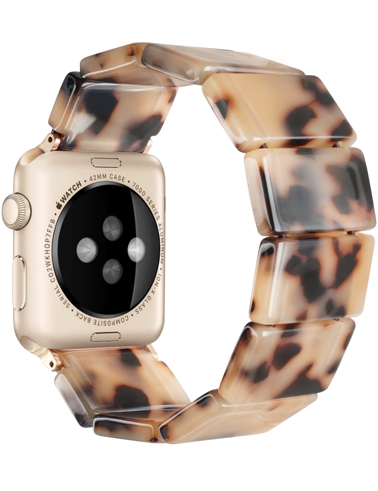 Blonde Tortoise Resin Apple Watch Band (Elastic)