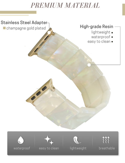 Ivory White Resin Apple Watch Band (Elastic)