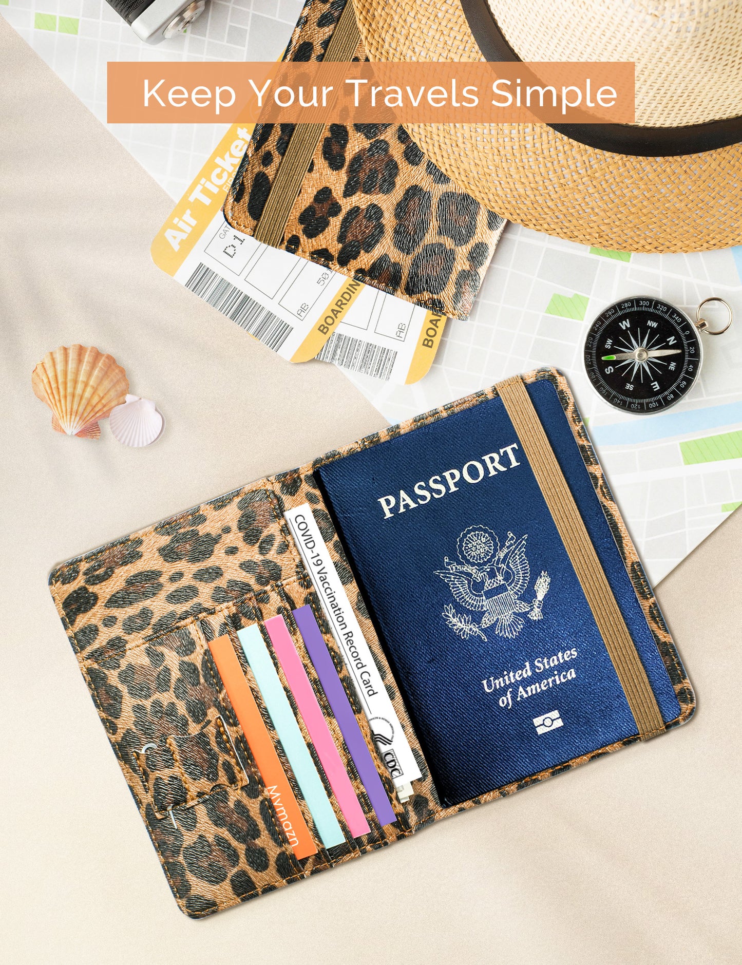 Leopard Passport Case Holder Wallet