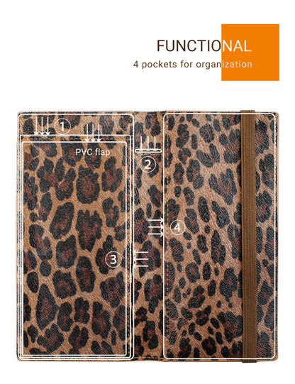 2-Pack Leopard Vegan Leather Checkbook Cover