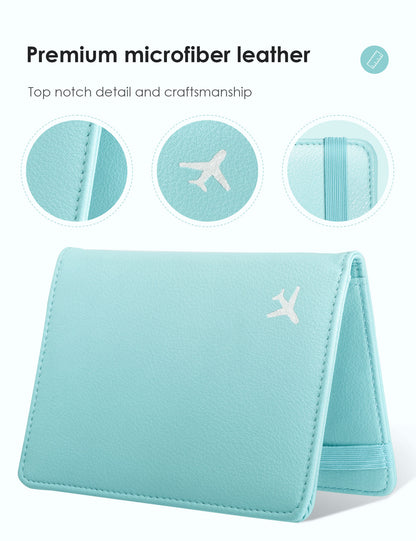 Pale Turquoise Passport Case Holder Wallet