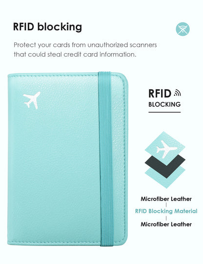 Pale Turquoise Passport Case Holder Wallet