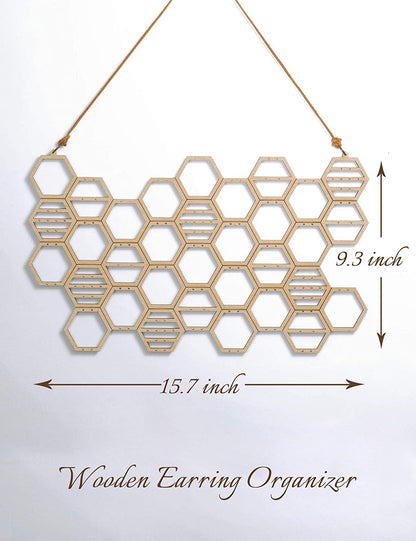 Beech Wood Honeycomb Earring Holder