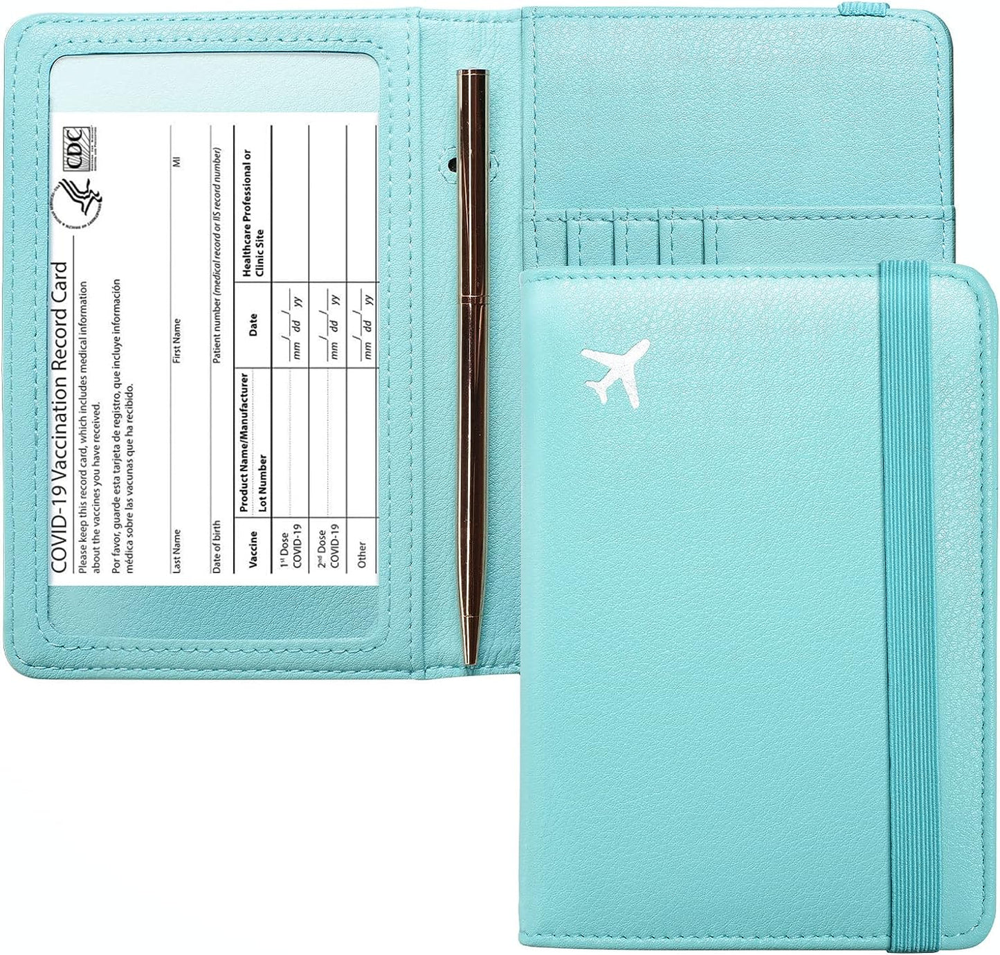 Pale Turquoise Passport Case Holder Wallet