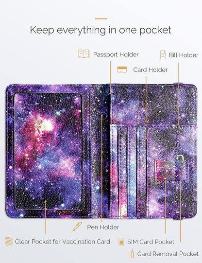 Starry Passport Case Holder Wallet