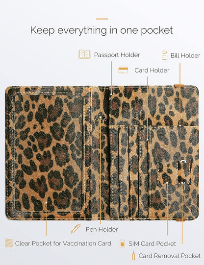 Leopard Passport Case Holder Wallet