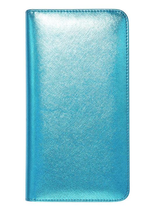 4.7x9" Metallic Blue Server Book with Zipper&Magnetic