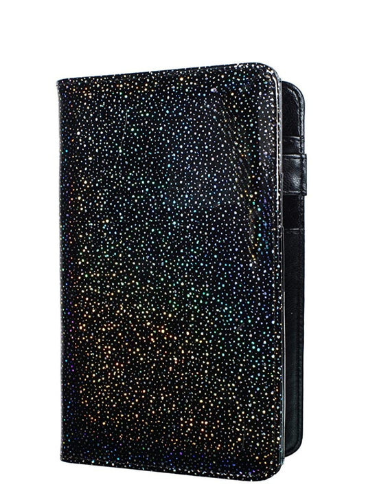 4.7x7.5” Glitter Black Server Book Wallet