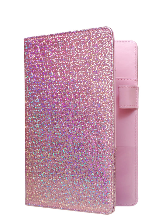 4.7x7.5" Holographic Glitter Pink Server Book Wallet