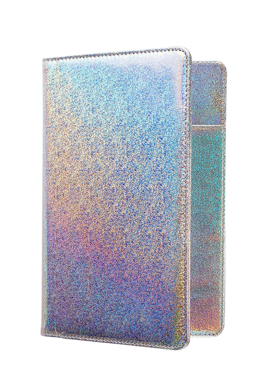 4.7x7.5” Holographic Glitter Silver Server Book Wallet