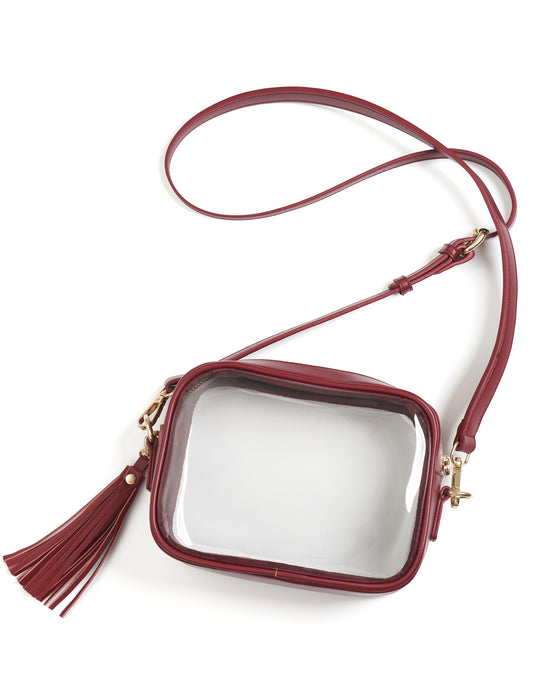 Crossbody Bag with Adjustable Shoulder Strap (Dark Red)