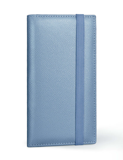 7"x3.7" Grey Blue Vegan Leather Checkbook Cover