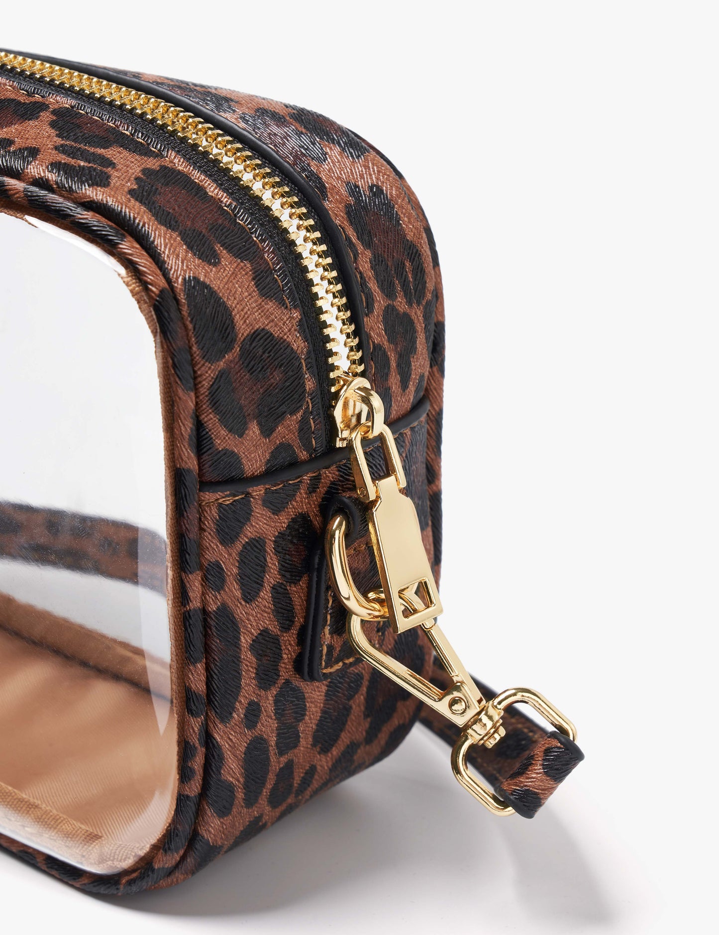 Clear Crossbody Bag with Adjustable Shoulder Strap (Dark Leopard)