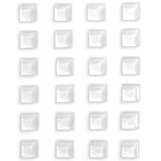 24-Pack Clear & White Glass Refrigerator Magnets