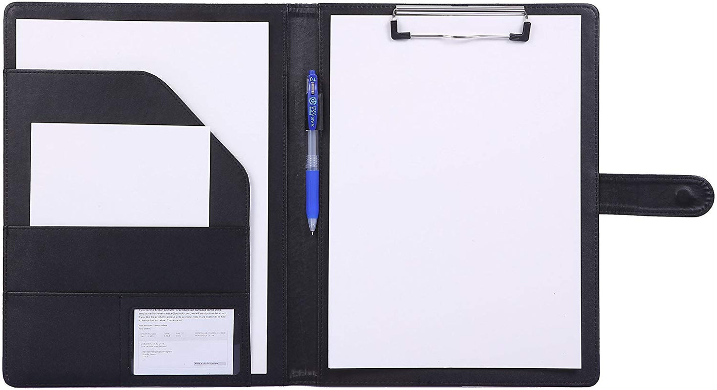 A4 Portfolio Folder with Clipboard 9.84"×12.6"(Black)