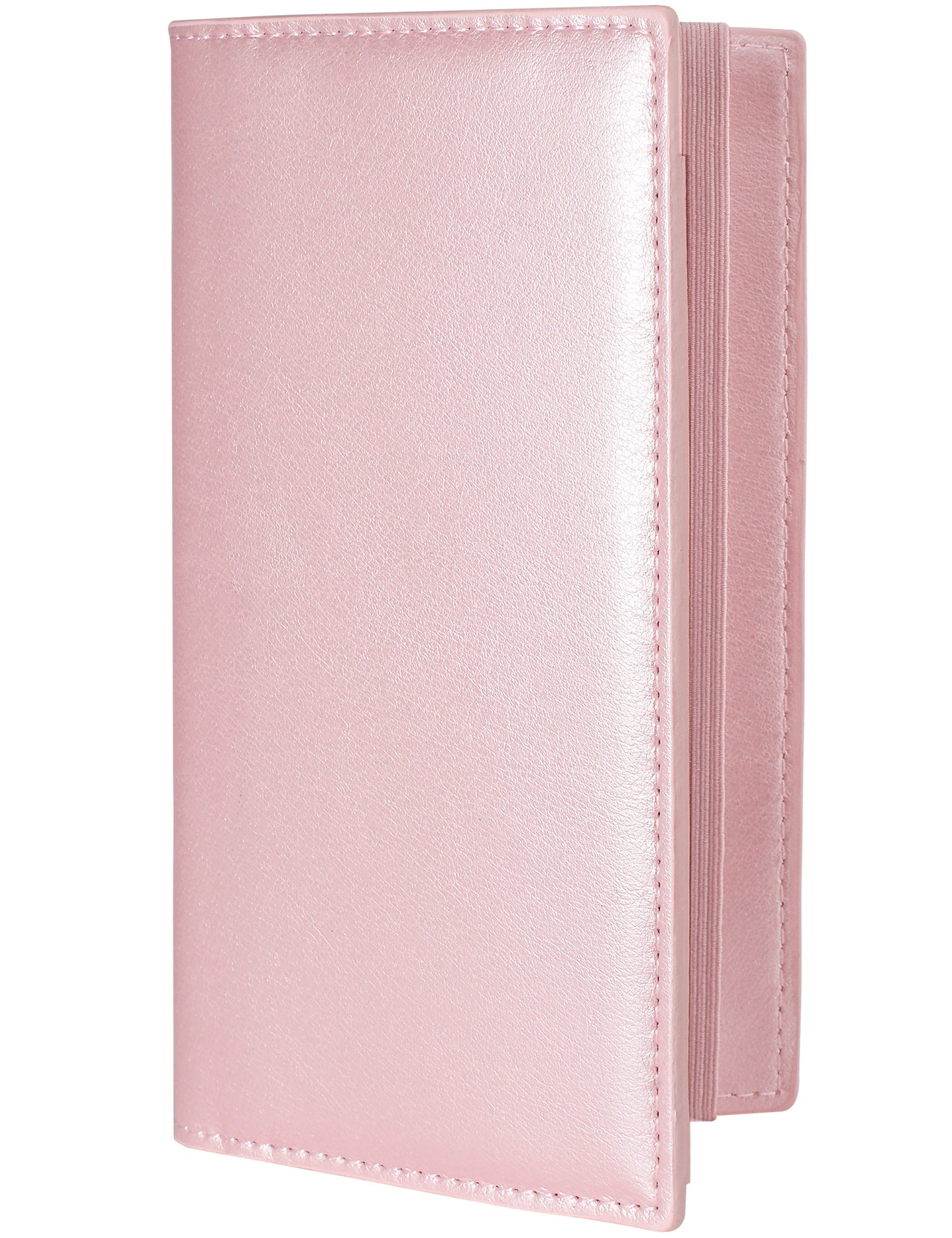 7"x3.5" Pink Vegan Leather Checkbook Cover