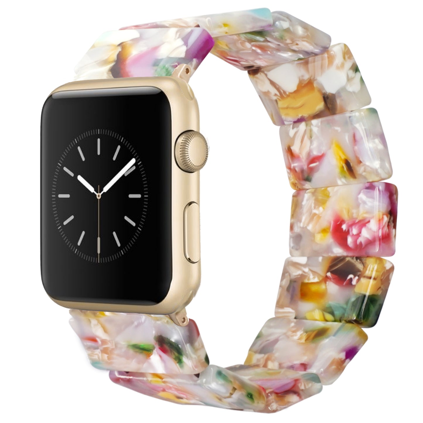 Floral Resin Apple Watch Band (Elastic)