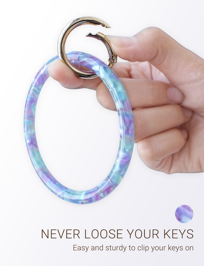 2.95" Acetate Key Ring Bracelet(Green&Purple)