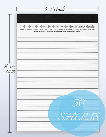 A5 Legal Pad Write Paper with Date 5-3/4"x 8-1/2"