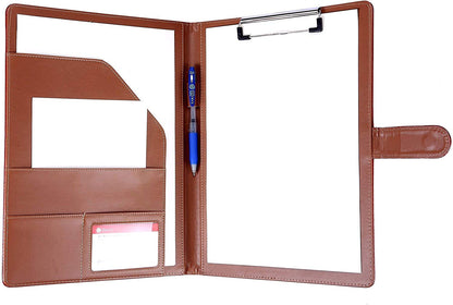 A4 Portfolio Folder with Clipboard 9.84"×12.6"(Brown)