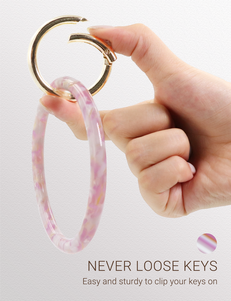 Mymazn 2.9 Acetate Round Key Ring Bracelet (Pink)
