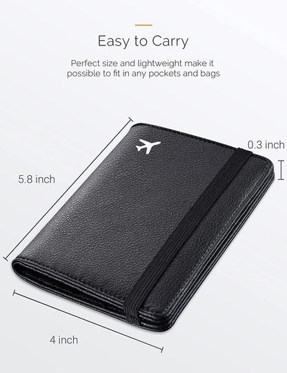 Black Passport Case Holder Wallet