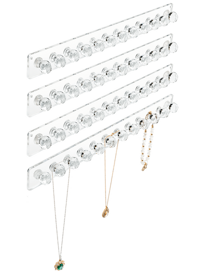 Necklace Holder Hanger Crystal Ball Hooks(Clear)