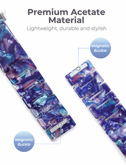 Blue & Purple Resin Apple Watch Band (Magnetic)