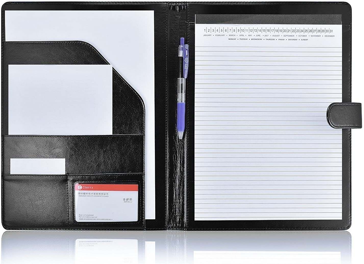 A4 Portfolio Folder with Pocket 9.84"×12.6"(Black)